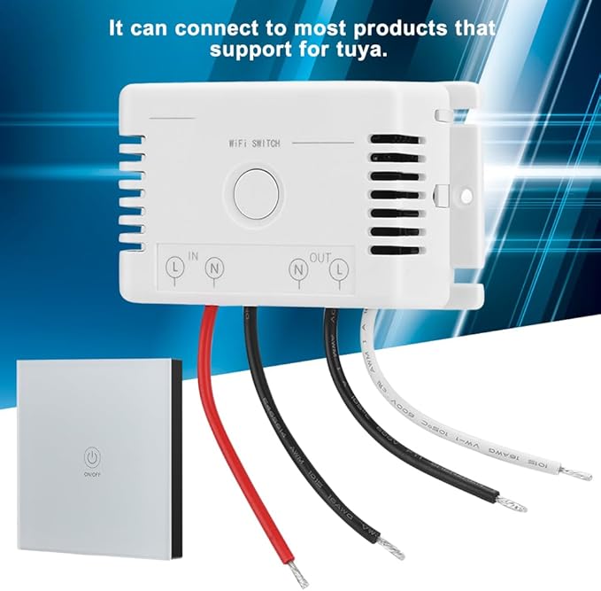 KANASI AC90 250V Voice Control WiFi Smart Switch, Tuya Compatible Timer Relay for Home Automation
