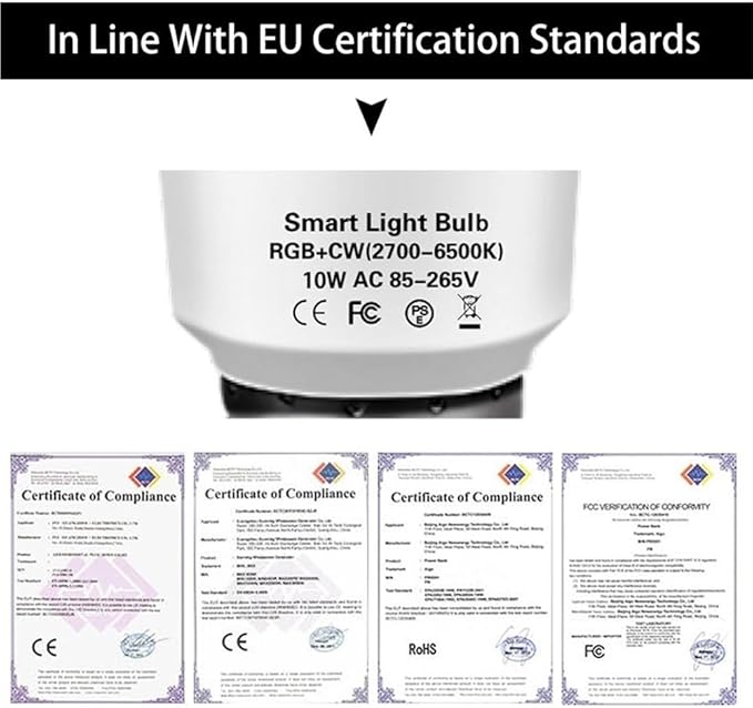 Bulbs, Pack of 10, LED Smart Bulb AC85-265V E27 10W/12W/15W/18W RGBCW Voice Controlled Lamps(12W)