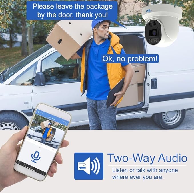 GW Security 32 Channel 8MP Fulltime Color Night Vision 4K NVR Security Camera System with 32 UltraHD 4K Two-Way Audio Outdoor/Indoor Smart AI Face Recognition Human Vehicle Detection PoE Dome Cameras