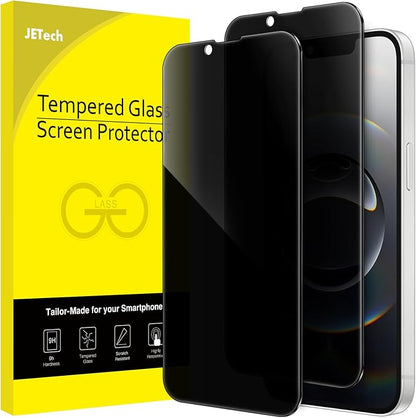 JETech Privacy Full Coverage Screen Protector for iPhone 17e (2026) / iPhone 16e, Anti-Spy Tempered Glass Film, Edge to Edge Protection Case-Friendly, 6.1-Inch Display, 2-Pack