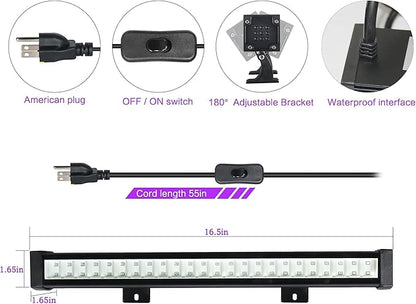 4-Pack LED Black Light Bar, Blacklight Bar with IP65 Waterproof, Glow-in-The-Dark Party Lights for Indoor/Outdoor Stage Lighting, Halloween, and Body Paint