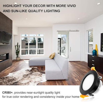 YGS-Tech 3 Inch LED Recessed Lighting, Dimmable Downlight 5W(40W Halogen Equivalent), CRI80, 4000K Natural White, Ceiling Light with LED Driver(1 Pack)