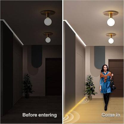 WOBANE Rechargeable Motion Sensor Strip Light, LED Closet Lights, Upgraded Battery Operated LED Strip Light for Wardrobe,Stair,Pantry,Cabinet,Cupboard,Bed,Locker,2700K Warmwhite,Black,6.56ft,2 Pack
