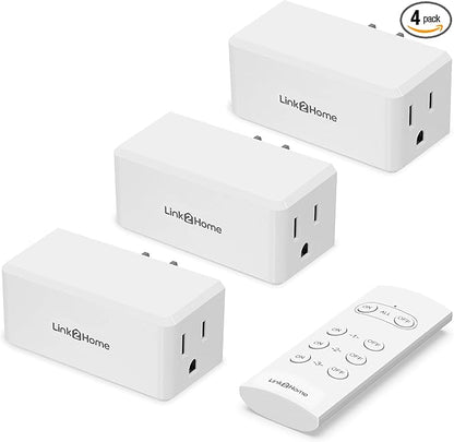 Link2Home Wireless Remote-Control Outlet, 3 Outlets, 1 Remote, White