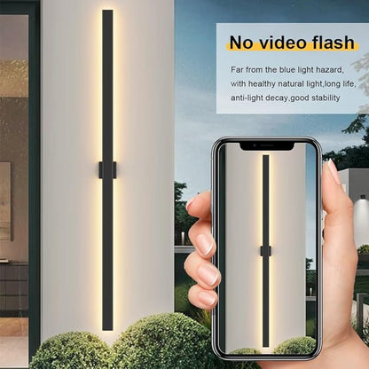 Aipsun 79in Black Outdoor Wall Sconce 3000K 4000K 6000K Modern Exterior Light 1 Pack, Long LED Linear Wall Light Outside Lighting for Entrance, Hallway, Garage, Porch(3CCT)