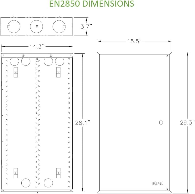 On-Q 28" Structured Media Enclosure with Hinged Cover Lock, 20 Gauge CRS, Flush or Surface Mount