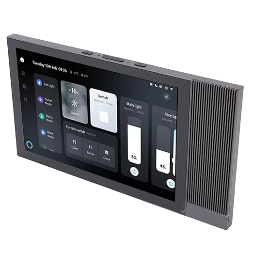 Dpofirs Tuya Smart Home Control Panel, 8 Inch Touch Screen Wall with Voice Control, 2G+16G, Hub, Builtin Speakers for Music & Scene Automation
