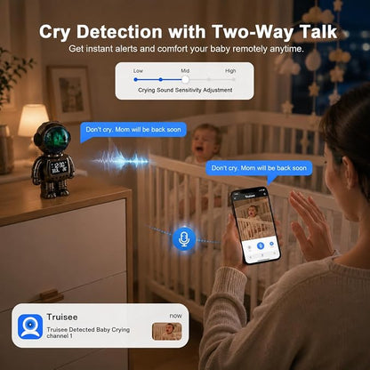 DYPCO Indoor Security Clock Camera with Temperature and Humidity Monitoring, Smart Clock Camera with Alarm Function, Real-Time Alerts for Home Safety