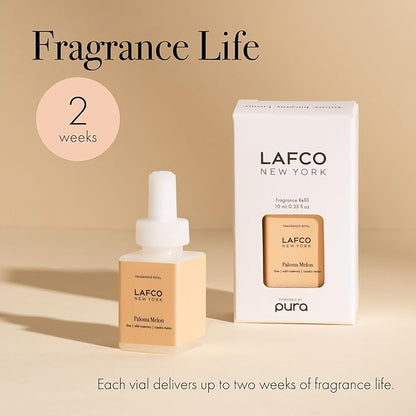 LAFCO New York Pura Smart Device Refill, Paloma Melon - Pack of 2 - Each Vial Delivers Up to 2 Weeks of Fragrance Life - Made in The USA