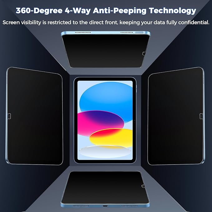 Matte Privacy Screen Protector for Pad 11th A16 2025 11" & 10th 2022 10.9" , Anti Glare Spy Private Filter for Pad A16, High Sensitive Bubble-Free Easy Install Black Security Screen, 1 Pack