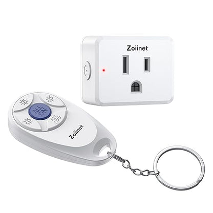 Zoiinet Mini 3-Gang Remote Control Outlet Plug Switches, Mini Key Design, Expandable Wireless Light Switches, No Wiring No WiFi, 300 ft, 15A/1500W, for Household Appliances