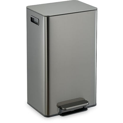 Simpli-Magic 13 Gallon / 50L Step Trash Can, Infinity Edge, Black
