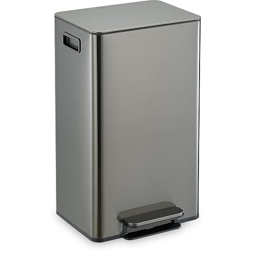 Simpli-Magic 13 Gallon / 50L Step Trash Can, Infinity Edge, Black