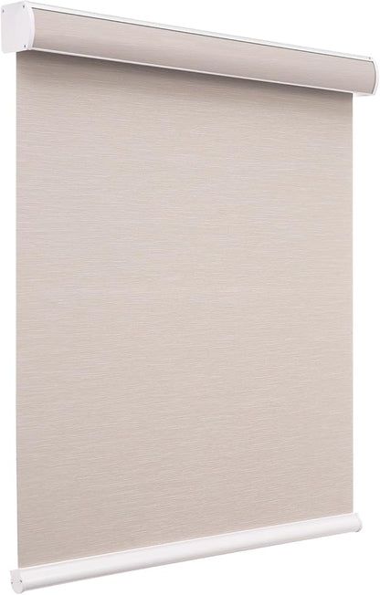Changshade Custom Size Cordless Roller Shades, Blackout Roller Window Blinds with Thermal Insulated for Office, Living Room, Bedroom, Kitchen, Brown