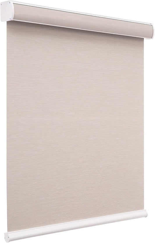 Changshade Custom Size Cordless Roller Shades, Blackout Roller Window Blinds with Thermal Insulated for Office, Living Room, Bedroom, Kitchen, Brown