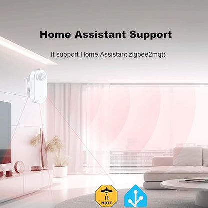 Haozee Smart Motion Sensor, Zigbee PIR Motion Sensor with Illumination, High Sensitivity, Real-time Detection, Zigbee Hub Required, Supports Home Assistant, Smartthings,Hubitat