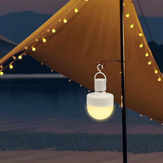 Rechargeable Light Bulb RGB Bulb with Remote, 2000 mAh LED w/Timer & Dimmable, Portable Emergency Operated Bulb w/Hook, Camping Lantern for Tent Hiking Fishing Outdoor Home Power Failure