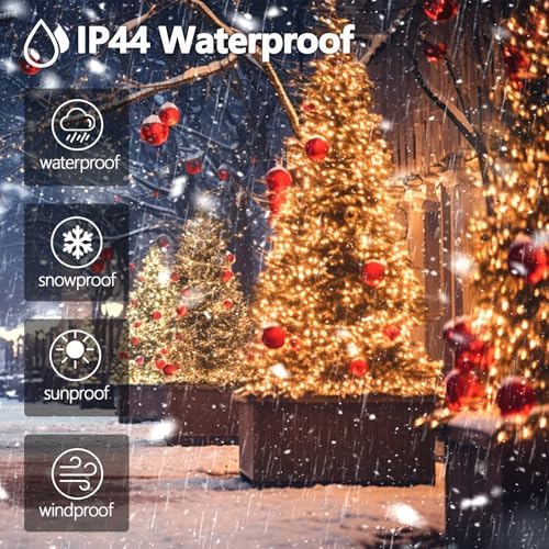 Connectable 99Ft 300LED Christmas String Lights Outdoor Indoor, Warm White