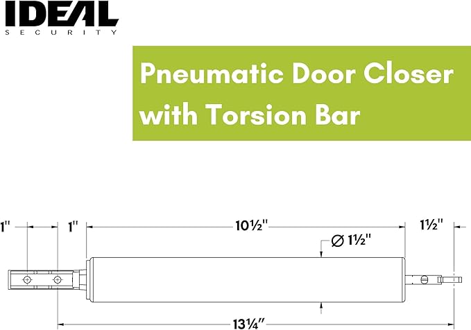 Ideal Security SK3015 Heavy Pneumatic Storm and Screen Door Closer with Torsion Bar, Brown