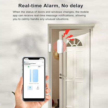 WiFi Smart Door Sensor: Door Open Contact Sensor for Home Security, Wireless Window Sensor, Secure Your Home with Instant Alerts & Smart Automation, Alexa & Google Assistant Compatible (3-Pack)