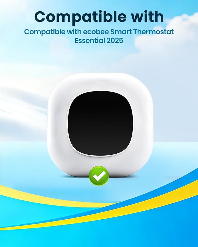 Thermostat Wall Plate Compatible with ecobee Smart Thermostat Essential Trim Kit 2025, 1 Pack, White