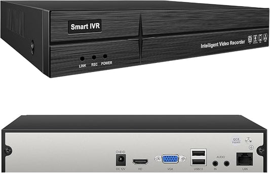 MWRCTV 4K 16CH Network Video Recorder 4K NVR for Security Camera System,Supports 8MP 5MP 4MP 2MP HD PoE IP Cameras,No Poe Port,UP to 16TB HDD(NOT Include HDD)