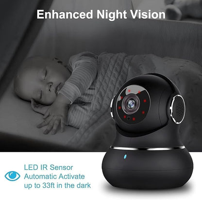litokam 2K Indoor Security Camera, Cameras for Home Security with 360°Motion Detection, WiFi Baby Monitor for Baby/Elder/Dog, Pan/Tilt Pet Cam with Phone APP, IR Night Vision, 2-Way Audio, 4 Pack