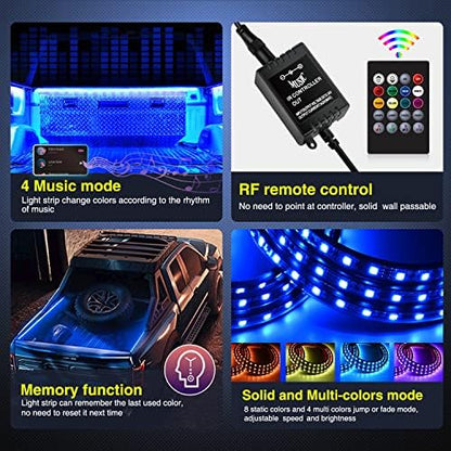 Nilight 3PCS 60 Inch RGB Truck Bed Light Strip 270 LED Neon Accent LED