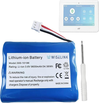 300-10186 Lithium Ion Battery Replacement for ADT Command Smart Security Panel, 9600mAh 3.6V High Capacity, Compatible with ADT5AIO-1 ADT7AIO-1, Tools Included