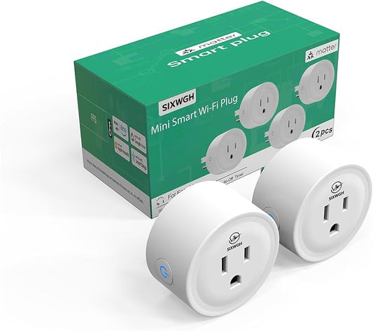 Smart Plug, Matter Compatible, Matter Hub Required, Easy Setup(FFS:Frustration-Free Setup), Work with Alexa, Google Home, Apple HomeKit(Siri)& SmartThings, 2.4 GHz Wi-Fi only (2 Pack)