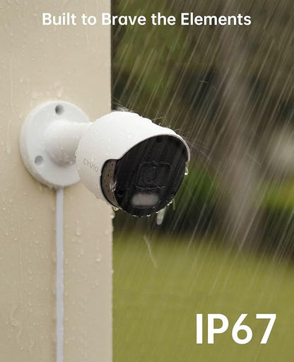 4K PoE Camera System, 4Pcs 8MP Security Camera System Outdoor with No Subscription, AI Detection, Color Night Vision, IP67 Waterproof, H.265 4K 8CH NVR with 64GB SD Card