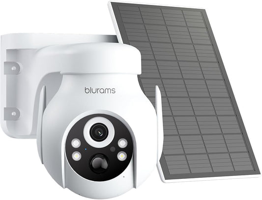 blurams 2K Security Cameras Wireless Outdoor Solar, 360° PTZ Outdoor Camera Wireless with Human Auto Tracking, IR/Color Night Vision, 2.4GHz Only