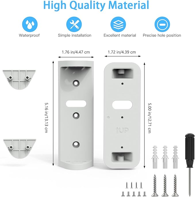 Huafly Outlet Wall Mount for Blink Video Doorbell (2nd Gen), Adjustable 0-45-Degree Blink Doorbell Camera Mount for Outdoor&Indoor (White Door Mount)