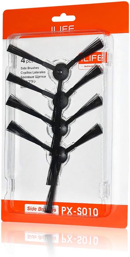 ILIFE Replacement Side Brushes for V5s plus/V2/V5s Max/A12 Pro/V9 Pro/V3s Pro Robot Vacuum, 4 Pack Included, PX-S010