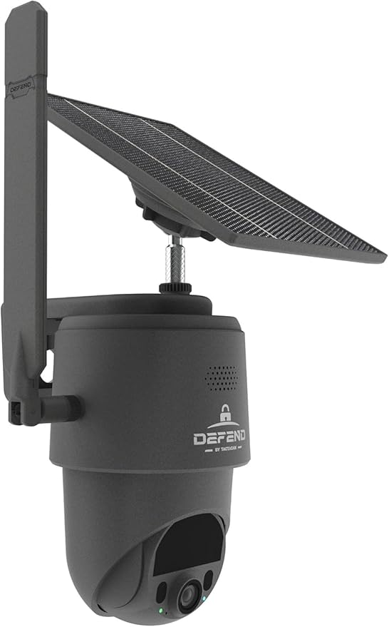TACTACAM – Defend 360 Cellular Security Camera, 4K Photos, 1080p Video, Solar + Rechargeable Battery, 360° Pan/Tilt/Zoom, LTE Cellular, Motion Alerts, Weather Resistant Includes Mounting Post & Cloth