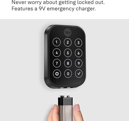 Yale Assure Lock 2 Plus Apple Home Keys, Black Suede Keyless Entry Door Lock with Wi-Fi Connected Touchscreen Keypad for Code Entry, YRD450-N-CB1-BSP