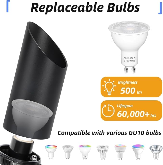 2 Pack Smart Up Lights Indoor: Dimmable RGBW Floor Can Lights, Alexa
