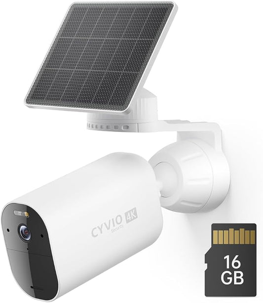 Solar Security Camera Wireless Outdoor, 4K Battery-Powered 11600mAh Home Camera with Solar Panel, Color Night Vision, AI Human/Vehicle Detection, 2.4G WiFi, No Monthly Fee