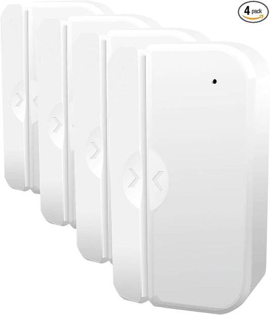Feit Electric Smart WiFi Door and Window Sensor, Battery Powered, 2.4GHz No Hub Required, Remote Home Monitoring, Not Compatible with Other Security Systems, MOT/Door/WiFi/BAT (Pack of 4)