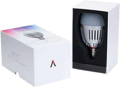 Aputure Accent B7C Smart Led Light Bulbs 7W RGBWW,2000k-10000k Bi Color,CCT/HSI/FX Mode,App Control Built-in Battery, E26/E27 Socket One Pack