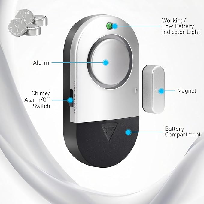Door Window Alarm, 120DB Window Alarms for Home Security, Door Chime for Store Home