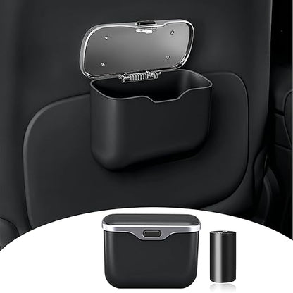 HOLDCY Car Trash Can, Waterproof Multi‑Functional Auto Trash Bin for Door/Console/Seat Back, Universal Vehicle Garbage Can for Car/Truck/SUV Drivers (Black)