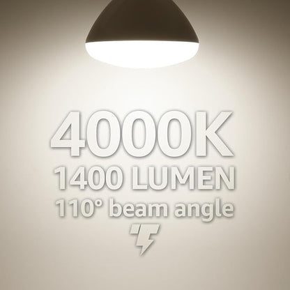 TORCHSTAR BR40 LED Light Bulbs, Indoor Flood Light Bulbs, Dimmable, 4000K Cool White, 100W Equivalent 17W, 1400lm, E26 Base, Recessed Can Light, Flicker-Free, UL Listed, Pack of 4