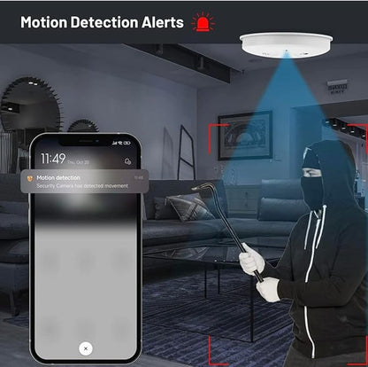 Home Smart 1080P Mini Smoke Camera WiFi Baby Monitor Security Video Nanny Camera Night Vision Motion Detection with App Live Feed