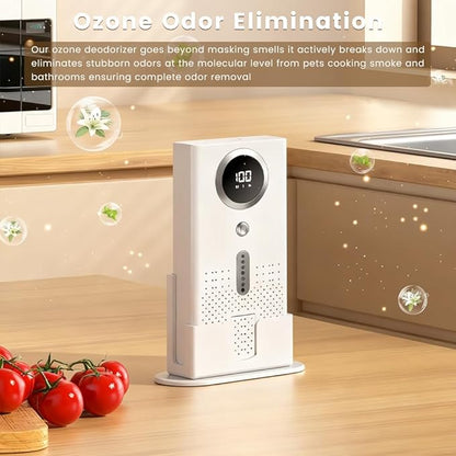 Air Purifier for Home, Compact Ozone Deodorizer with Aroma Diffuser, Car Air Purifier for Pet Rooms, Bathroom, Smoke and Odor Elimination, Desktop Design