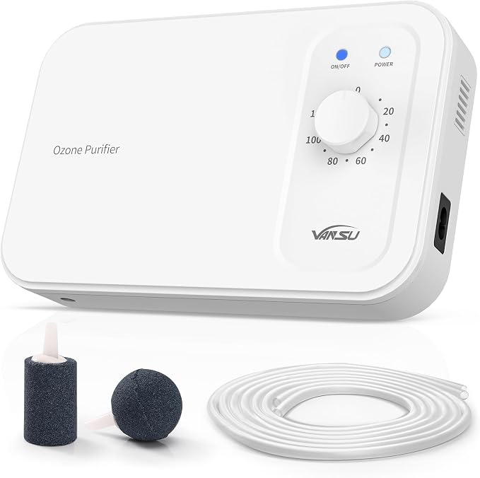 Multipurpose 800mg/h Ozone Machine,Ozone Bubbler for Purifying Water and Air,Portable Water Ozonator for Food F&V Home Hunting Cold Plunge Bathroom