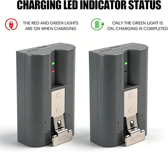2-Pack Upgraded 6040mAh Rechargeable Replacement Battery for Ring V4 Doorbell | Type-C Port | 3.65V Li-ion | Fits Video Doorbell 2/3/3 Plus/4, Spotlight & Stick Up Cam
