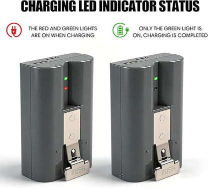 2-Pack Upgraded 6040mAh Rechargeable Replacement Battery for Ring V4 Doorbell | Type-C Port | 3.65V Li-ion | Fits Video Doorbell 2/3/3 Plus/4, Spotlight & Stick Up Cam