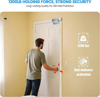 WiFi Smart Magnetic Lock for Door Kit, 1200lbs Holding Force Magnetic Door Lock System with App/Remote Control, 4 Modes, Sound Alerts, Easy Install for Home & Office