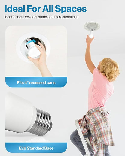 Sunco 10 Pack BR20 LED Bulb Dimmable, Small Recessed Lighting Bulbs, R20 Mini Flood Light Indoor, 550 LM, 7W (50W Equivalent), 5000K Daylight, E26 Base, Can Light for Home, Kitchen, Bedroom UL.
